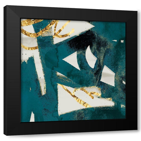 Teal and Flare Square C Black Modern Wood Framed Art Print with Double Matting by Alvarez, Cynthia