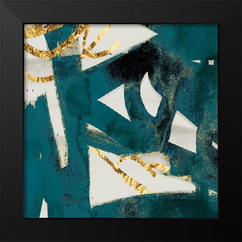 Teal and Flare Square C Black Modern Wood Framed Art Print by Alvarez, Cynthia