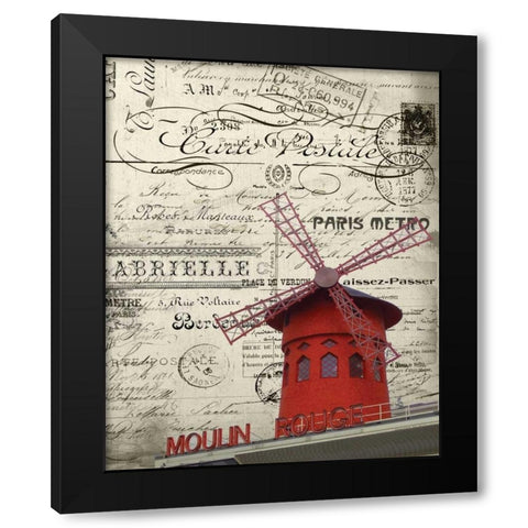 Eco Vintage Paris 2 Black Modern Wood Framed Art Print with Double Matting by Stevens, Carole