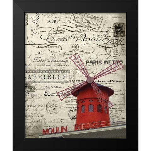 Eco Vintage Paris 2 Black Modern Wood Framed Art Print by Stevens, Carole