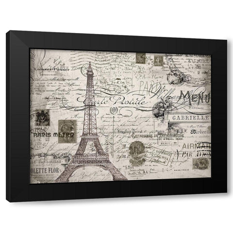 Eco Vintage Paris V2 Black Modern Wood Framed Art Print by Stevens, Carole