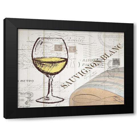 Vintage Wine 1 Black Modern Wood Framed Art Print with Double Matting by Stevens, Carole