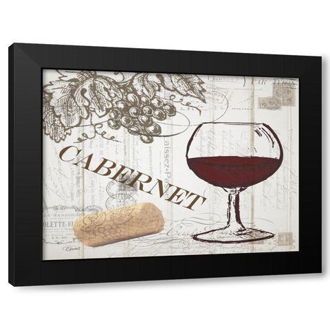 Vintage Wine 2 Black Modern Wood Framed Art Print by Stevens, Carole