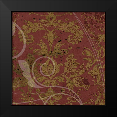 Brandy Wine Damask Black Modern Wood Framed Art Print by Stevens, Carole