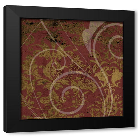 Brandy Wine Scroll Black Modern Wood Framed Art Print by Stevens, Carole