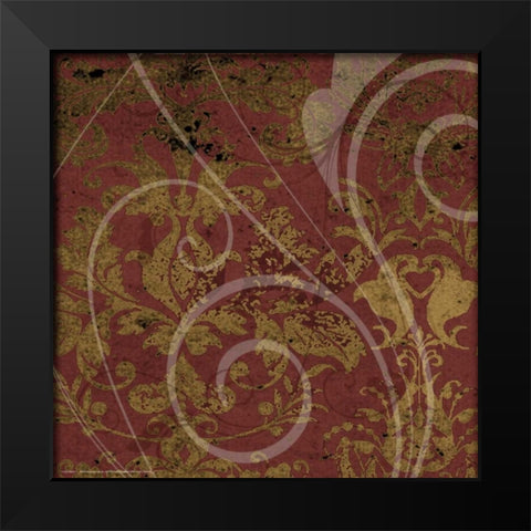 Brandy Wine Scroll Black Modern Wood Framed Art Print by Stevens, Carole