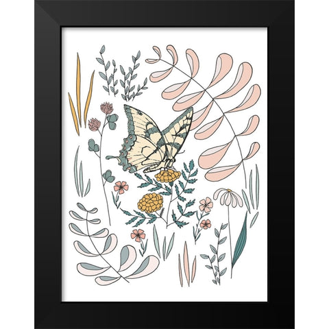 Butterfly PollinatorButterfly Pollinator Black Modern Wood Framed Art Print by Sweet Melody Designs