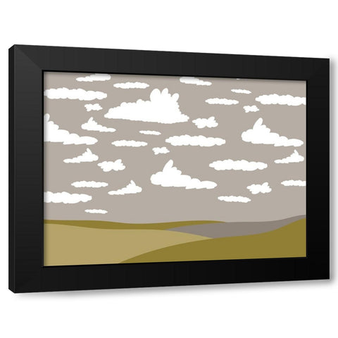 Cloudscape 1 Black Modern Wood Framed Art Print with Double Matting by Sweet Melody Designs