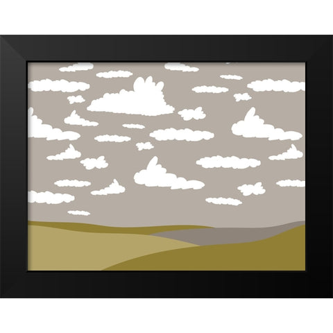 Cloudscape 1 Black Modern Wood Framed Art Print by Sweet Melody Designs