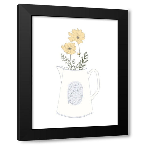 Flower Pitcher Black Modern Wood Framed Art Print by Sweet Melody Designs