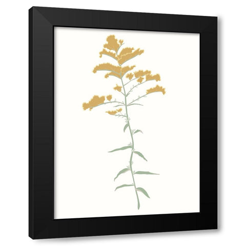 Wildflower Goldenrod Black Modern Wood Framed Art Print by Sweet Melody Designs