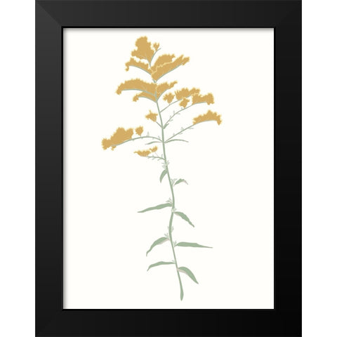 Wildflower Goldenrod Black Modern Wood Framed Art Print by Sweet Melody Designs