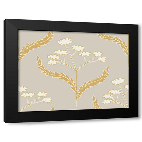 Yarrow Block Pattern Black Modern Wood Framed Art Print by Sweet Melody Designs