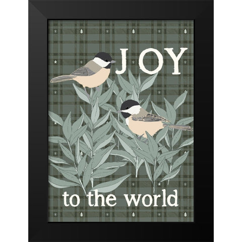 Chickadee Joy Black Modern Wood Framed Art Print by Sweet Melody Designs