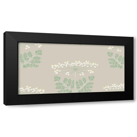 Queen Annes Lace Block Pattern Black Modern Wood Framed Art Print by Sweet Melody Designs