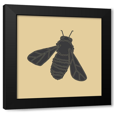 Bees Black And Gold 2 Black Modern Wood Framed Art Print by Sweet Melody Designs
