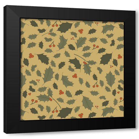 Happy Holly 2 Black Modern Wood Framed Art Print by Sweet Melody Designs