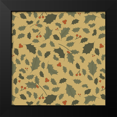 Happy Holly 2 Black Modern Wood Framed Art Print by Sweet Melody Designs