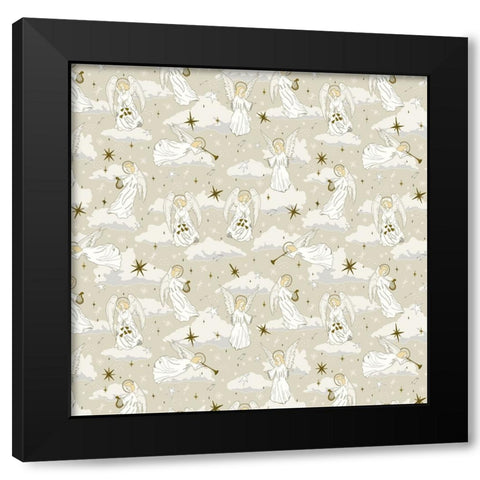 Angels Above 1 Black Modern Wood Framed Art Print by Sweet Melody Designs