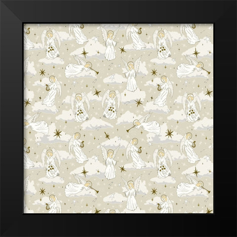 Angels Above 1 Black Modern Wood Framed Art Print by Sweet Melody Designs
