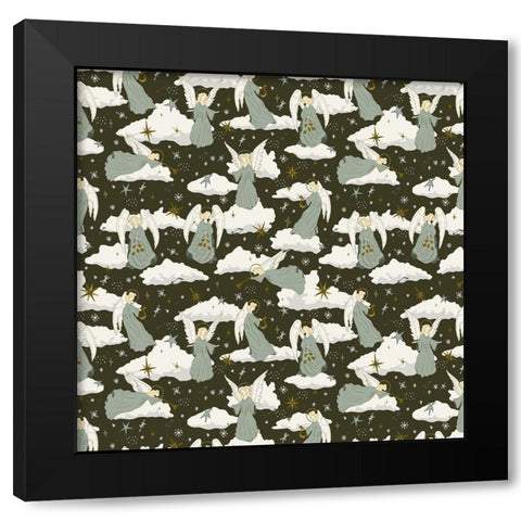 Angels Above 2 Black Modern Wood Framed Art Print by Sweet Melody Designs
