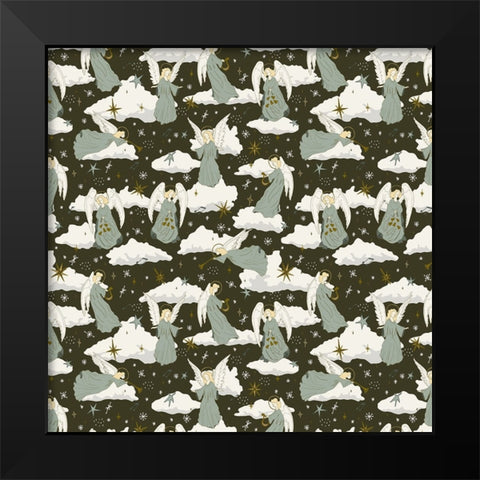 Angels Above 2 Black Modern Wood Framed Art Print by Sweet Melody Designs