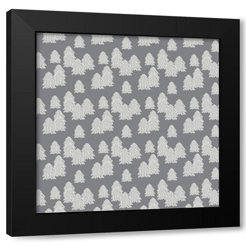 Frosty Forest Pattern 1 V2 Black Modern Wood Framed Art Print by Sweet Melody Designs