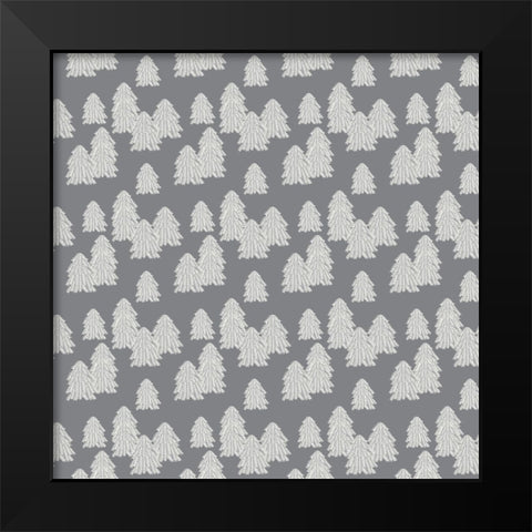 Frosty Forest Pattern 1 V2 Black Modern Wood Framed Art Print by Sweet Melody Designs