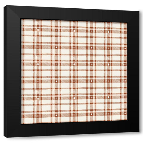 Merry Plaid Pattern 2 V2 Black Modern Wood Framed Art Print by Sweet Melody Designs