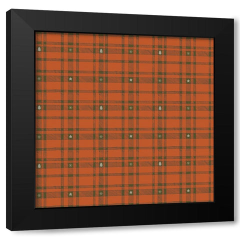 Merry Plaid Pattern 2 Black Modern Wood Framed Art Print with Double Matting by Sweet Melody Designs
