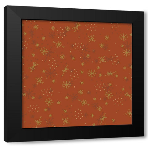 Snowfall Pattern 1 V2 Black Modern Wood Framed Art Print by Sweet Melody Designs