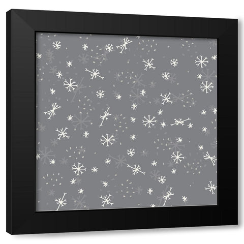 Snowfall Pattern 1 V3 Black Modern Wood Framed Art Print with Double Matting by Sweet Melody Designs