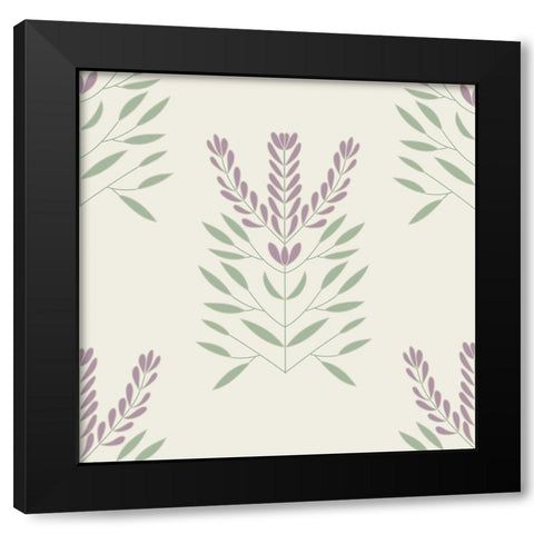 Lavendar Block Pattern 1 Black Modern Wood Framed Art Print with Double Matting by Sweet Melody Designs
