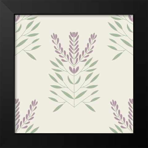 Lavendar Block Pattern 1 Black Modern Wood Framed Art Print by Sweet Melody Designs