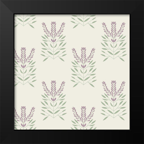 Lavendar Block Pattern 2 Black Modern Wood Framed Art Print by Sweet Melody Designs