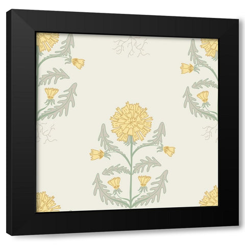 Dandelion Block Pattern 1 Black Modern Wood Framed Art Print by Sweet Melody Designs