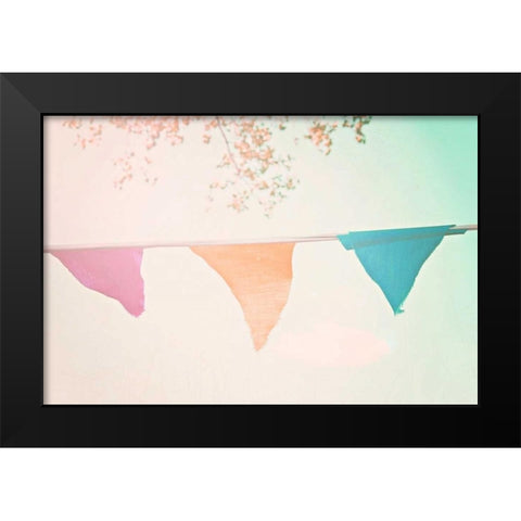 Vintage bunting hot. Black Modern Wood Framed Art Print by Davis Ashley