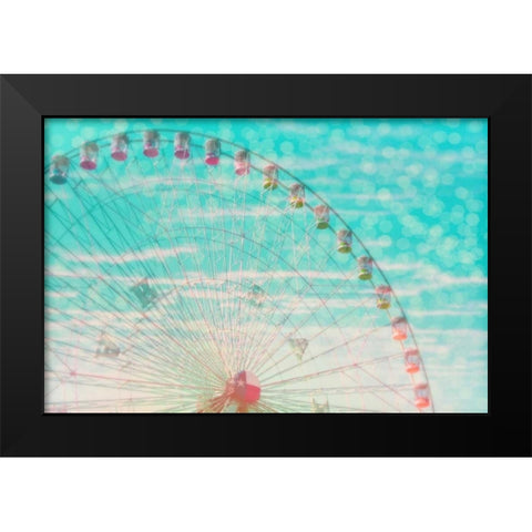 Skyline ferris wheel Black Modern Wood Framed Art Print by Davis Ashley