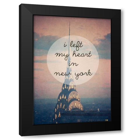 I left my heart in NY Black Modern Wood Framed Art Print with Double Matting by Davis Ashley