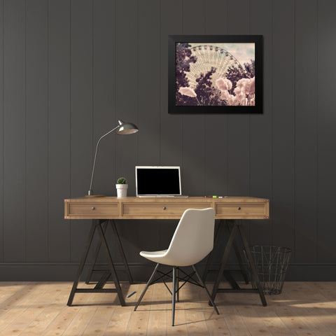 Feathery ferris Black Modern Wood Framed Art Print by Davis Ashley