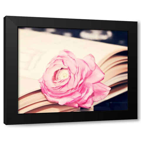 Ranuculus in book Black Modern Wood Framed Art Print with Double Matting by Davis Ashley