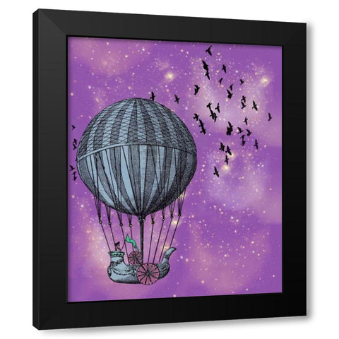 Dream Balloon Black Modern Wood Framed Art Print by Davis Ashley