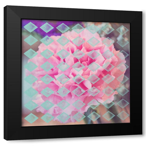 Pink Flower diamonds Black Modern Wood Framed Art Print with Double Matting by Davis Ashley