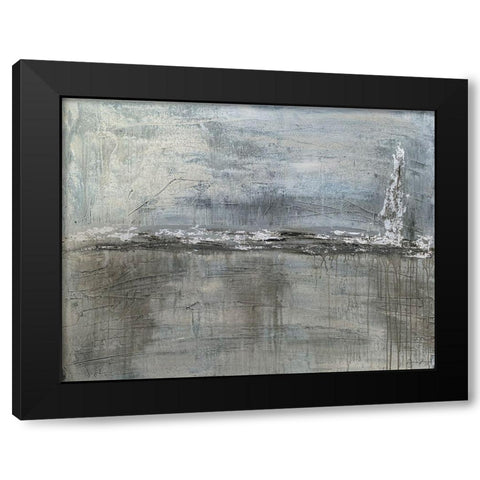 Metallic Landscape with Silver Leaf Black Modern Wood Framed Art Print by Brown, Denise