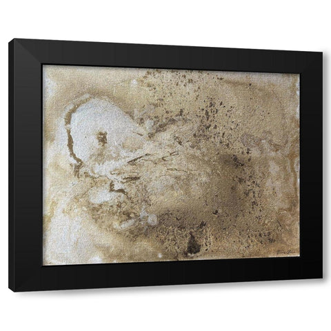 Metallic Pour Black Modern Wood Framed Art Print with Double Matting by Brown, Denise