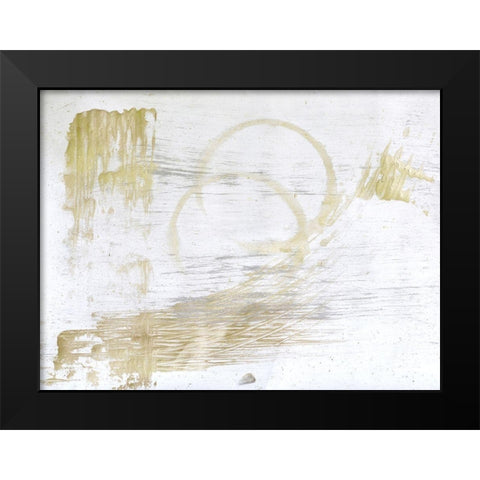Rings and Strokes 1 Black Modern Wood Framed Art Print by Brown, Denise