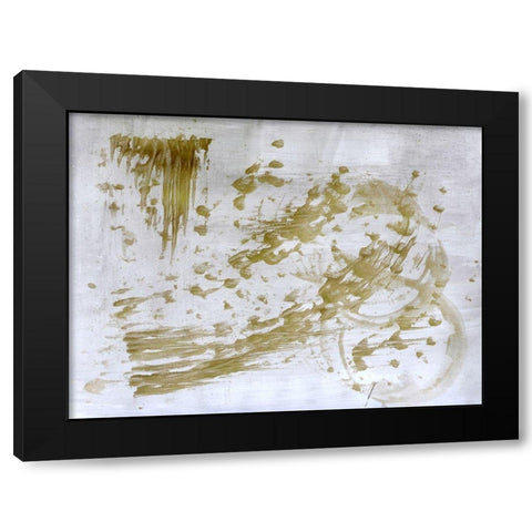 Rings and Strokes 2 Black Modern Wood Framed Art Print with Double Matting by Brown, Denise