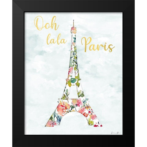Oh La La Paris Black Modern Wood Framed Art Print by Brown, Denise
