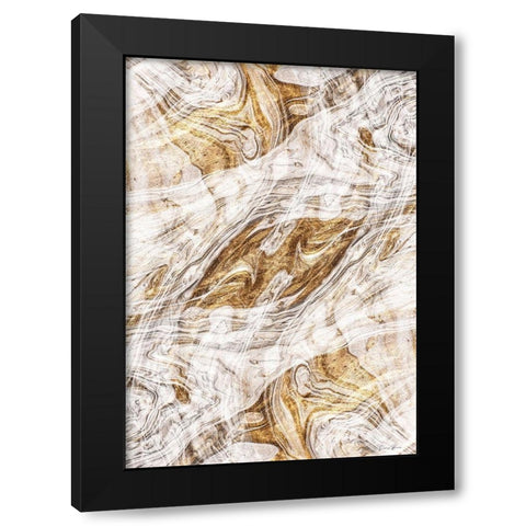 Organic Pour 2 Black Modern Wood Framed Art Print with Double Matting by Brown, Denise