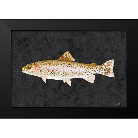 Rainbow Trout Black Modern Wood Framed Art Print by Brown, Denise
